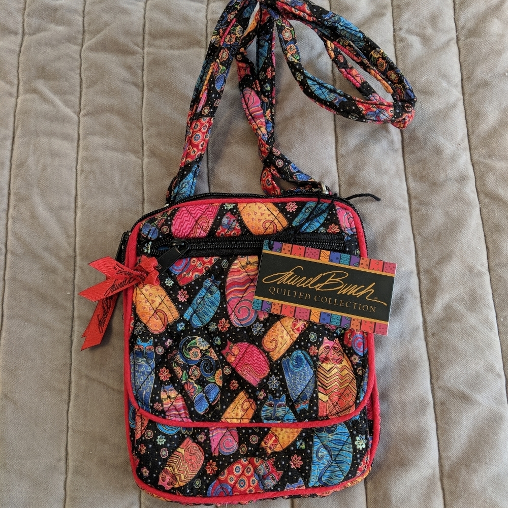 Laurel Burch NWT feline family crossbody purse